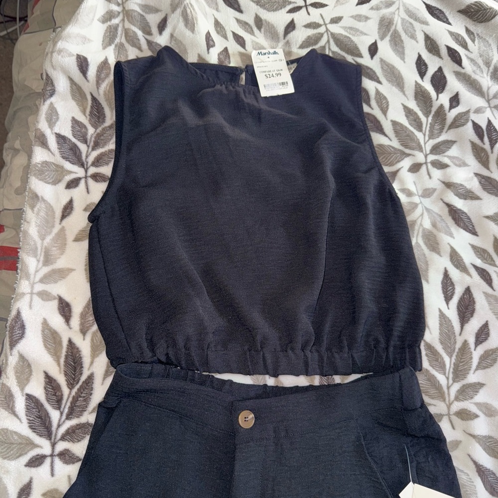 Paper Crane Black Crop Top